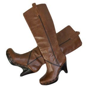 Cole Haan Brown Leather Knee Riding Boots Sz 5